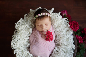 Pretty adorable Newborn baby girl sleep