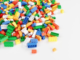 3D Rendering Colored Toy Bricks background