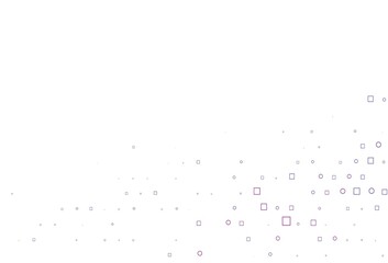 Light Purple, Pink vector background with circles, rectangles.