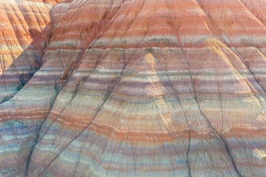 Aerial view close up of colour stratus in Lower Hackberry Canyon, Utah, USA.