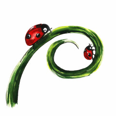 ladybugs on the grass