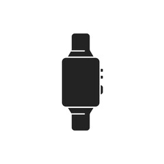 Smart watch black glyph icon. Digital device concept. Innovation technology. Pictogram for web page, mobile app, promo. UI UX GUI design element.