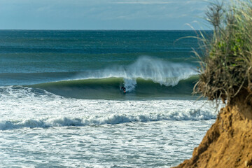 A solo surfer in Montauk New York
