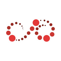 dotted wavy abstract isolated white background