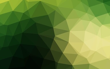 Dark Green, Yellow vector low poly cover.