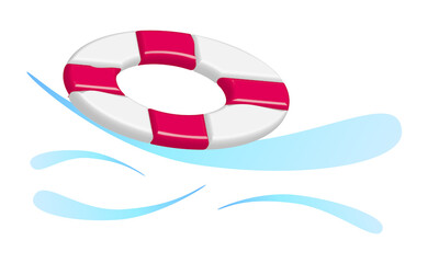 illustration logo of lifebuoy on the water