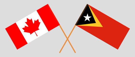 Crossed flags of East Timor and Canada
