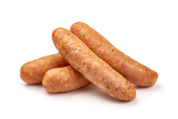 Bavarian sausages, isolated on white background
