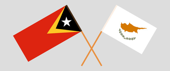 Crossed flags of East Timor and Cyprus