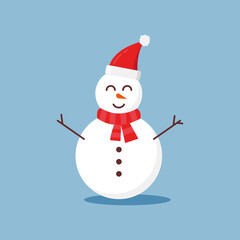 Snowman. Vector snowman. Snowman greeting. Cute Christmas greeting card with snowman.