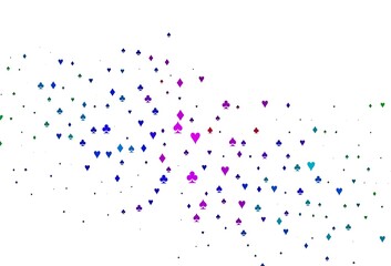 Light Multicolor, Rainbow vector pattern with symbol of cards.