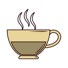 hot tea beverage line and fill icon