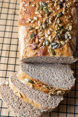 delicious home made bread with seed topping 