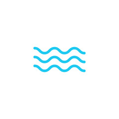 Waves icon, modern minimal flat design style. Wave thin line symbol, Stock vector illustration isolated on white background.