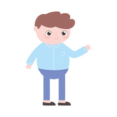 cartoon man character standing isolated icon style