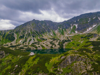 Naklejka na ściany i meble Aerial view of Tatras mountains in Zakopane, Poland
