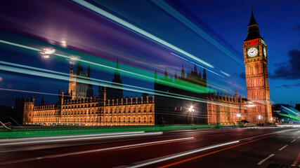 Fototapeta na wymiar Westminster House of Parliament of UK and Big Ben at night