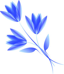 Abstract blue flowers.