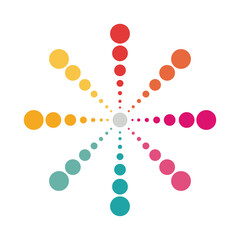 dotted different color abstract isolated white background