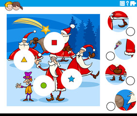 match pieces game with Christmas characters