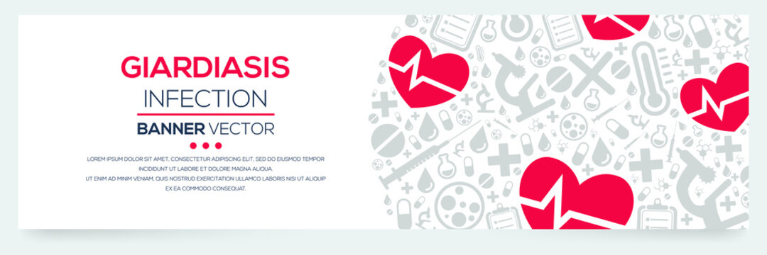 Creative (Giardiasis Infection) disease Banner Word with Icons ,Vector illustration.	