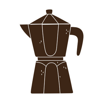 recommend clip art: coffee moka pot retro isolated icon style silhouette icon style