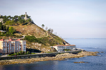Panoramic view of the Virgin of the Rock in Baiona