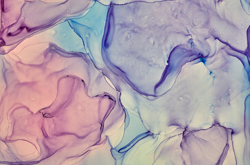 Fototapeta premium Fluid Art . Abstract colorful background, wallpaper. Mixing acrylic paints. Modern art. Marble texture. Alcohol ink colors translucent
