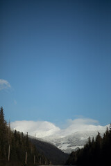 snow covered mountains