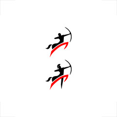 centaur logo archer jump design - obrazy, fototapety, plakaty
