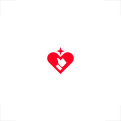 heart logo thumb up design like