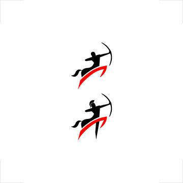 centaur logo archer jump design
