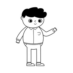 Obraz premium cartoon man character standing isolated icon style line style icon