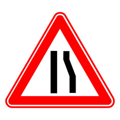 Traffic, road sign. right tapered cladding plate, right shrinking coating