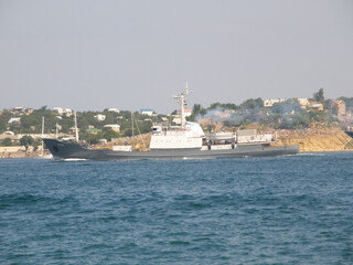 Ships of the Black Sea Fleet of Russia on the celebration of the Day of the Russian Navy in...