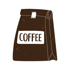 coffee pack product gourmet silhouette icon style