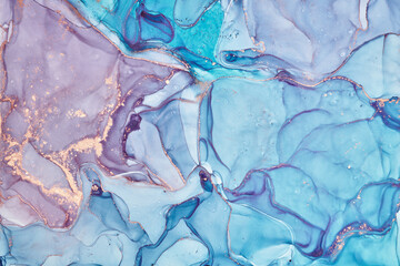 Naklejka premium Fluid Art . Abstract colorful background, wallpaper. Mixing acrylic paints. Modern art. Marble texture. Alcohol ink colors translucent