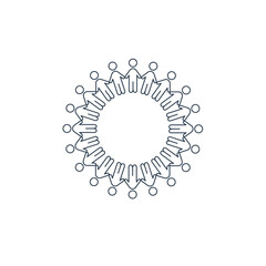 round of peoples or children. Team and union concept. group of people together. Stock vector illustration isolated on white background.