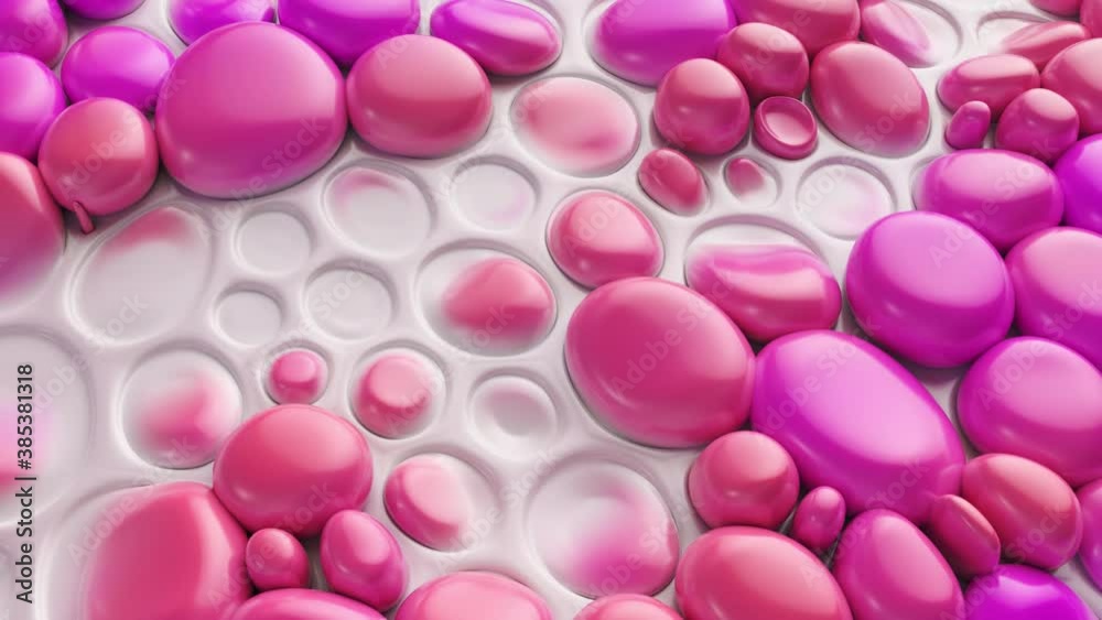Wall mural pink and purple liquid shapes, animated background
