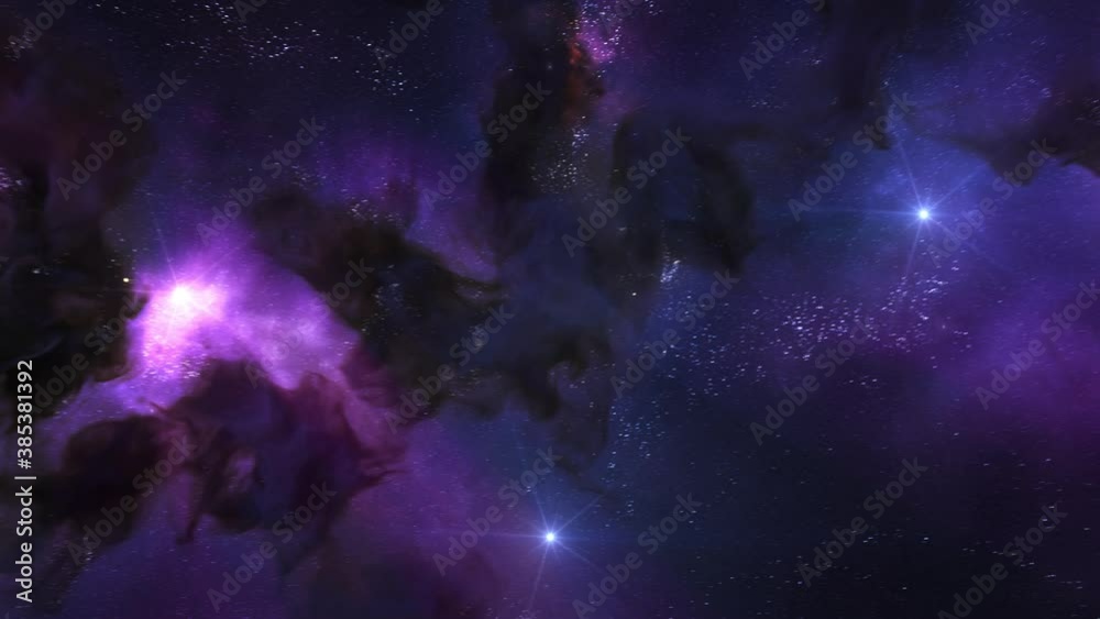 Wall mural purple nebula background, animation
