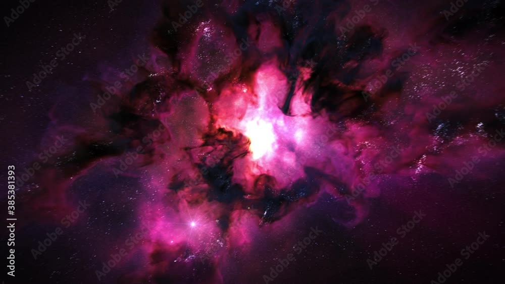 Wall mural pink and blue nebula animated background