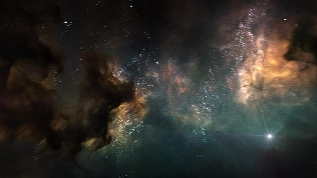 Glowing outer space and nebula animated background