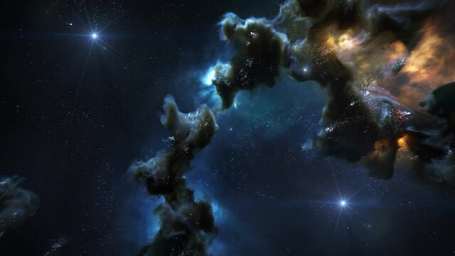 Blue nebula clouds animation