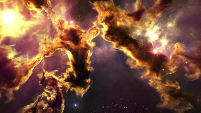Bright nebula background, moving animation