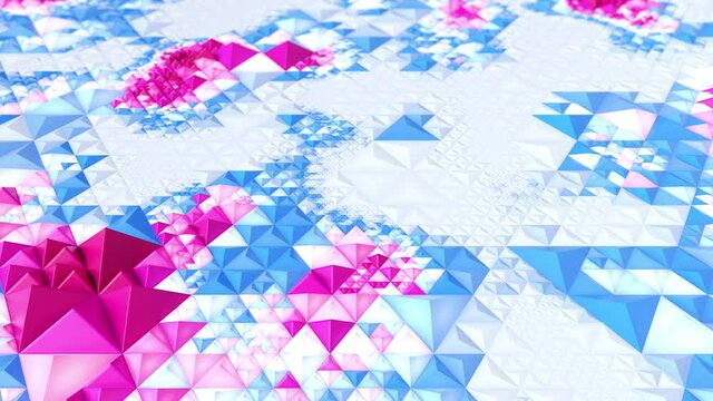 Multicolored triangle shaped pattern, animated background