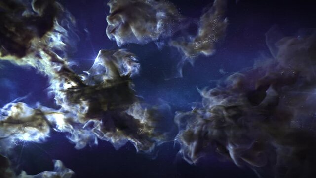 Blue nebula clouds, animated background