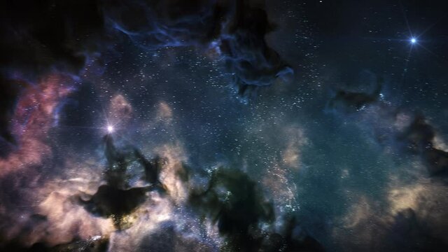Moving animated nebula background