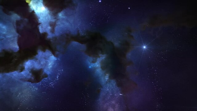 Blue nebula animated moving background