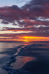 Fototapeta na wymiar Colorful and Beautiful Sunset Over Lake Balaton