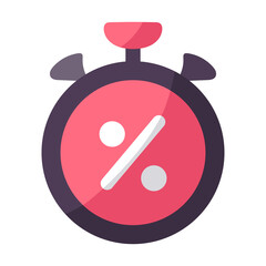 Isolated chronometer with percent symbol. Black friday - Vector